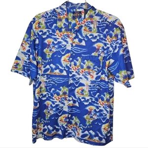 OTB Only the Best On the Brink Hawaii Hawaiin Button Down Polo Size Large